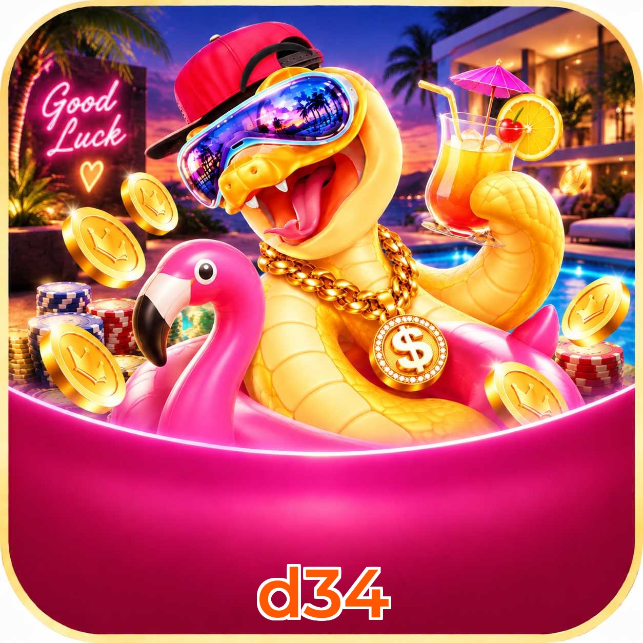 App d34 com catálogo premium, PIX e suporte 24/7